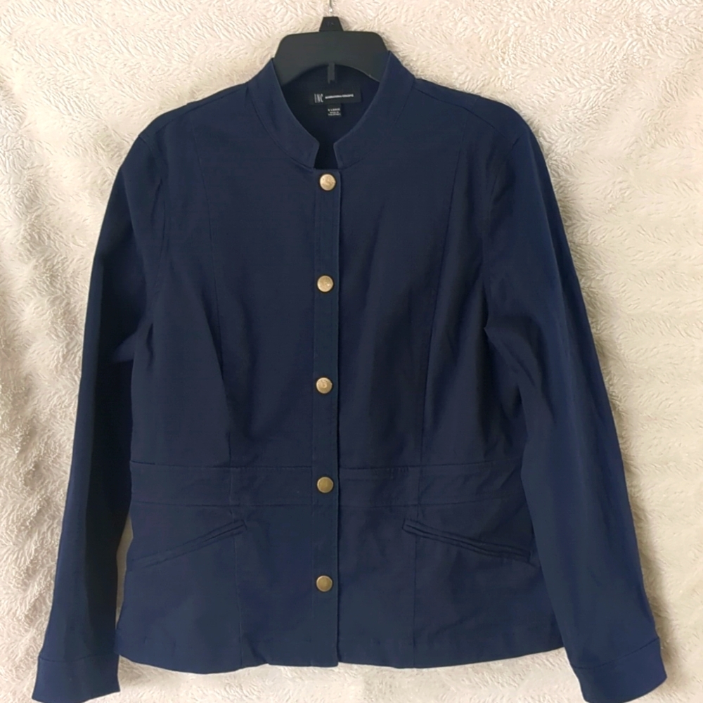INC INTERNATIONAL CONCEPTS Blue Jacket Sz XL Blazer  coat Snap